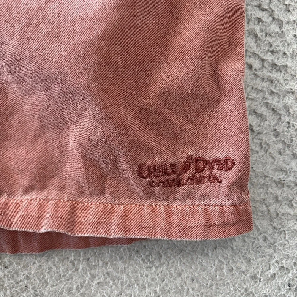 Crazy Shirts Chile Dyed Shorts Mens Small Elastic Waist Cotton Drawstring Pocket